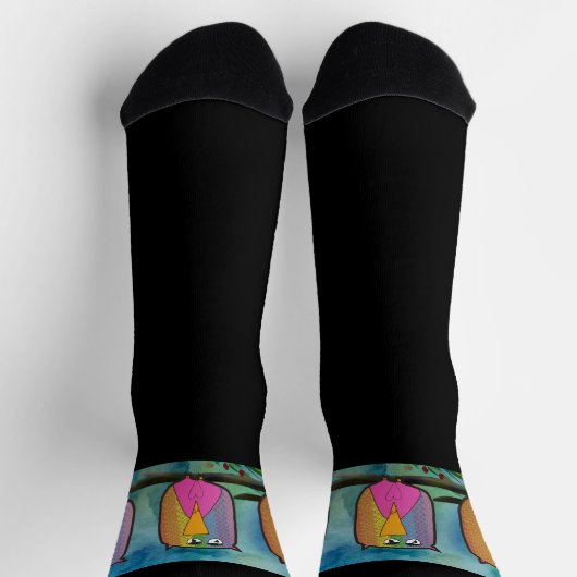 フクロウ「子どもの芸術」 ソックス (上部)