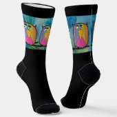 フクロウ「子どもの芸術」 ソックス (傾斜あり)