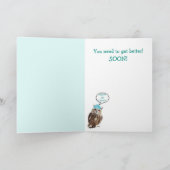 フクロウ、子猫、ネズミが元気 カード (内部)