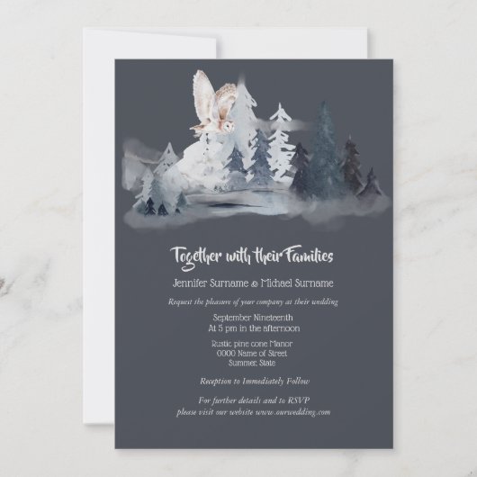 フクロウ 招待状 (正面)