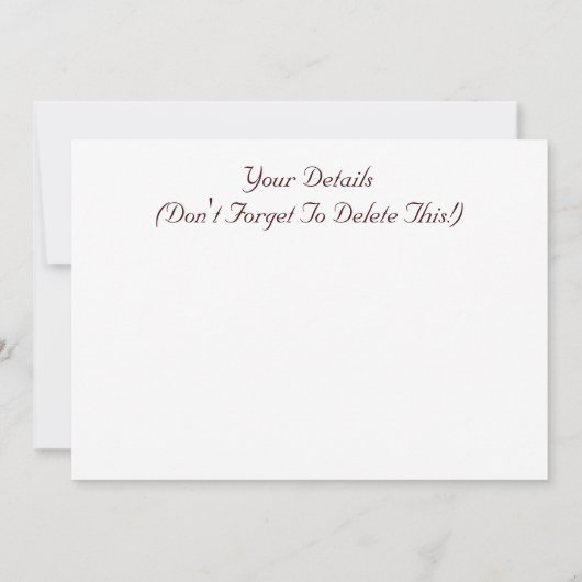 フクロウ 招待状 (裏面)