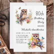 フクロウ 春の花 ちょうちょ 80歳の誕生日