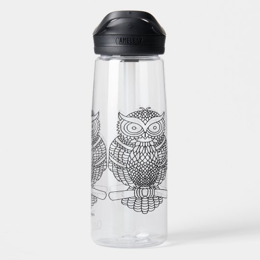 フクロウ – 水筒(25oz) ウォーターボトル (背面)