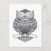 フクロウ（白） – はがき (正面)