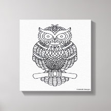 フクロウ（白） – キャンバス