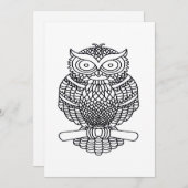 フクロウ(白) – グリーティングカード シーズンカード (正面/裏面)
