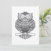 フクロウ(白) – グリーティングカード シーズンカード (スタンド正面)