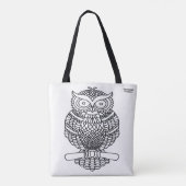 フクロウ（白） -トート トートバッグ (裏面)