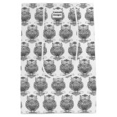 フクロウ（白） -抱き枕 ミディアムペーパーバッグ (裏面)