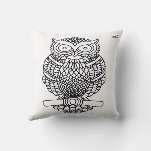 フクロウ(白) – 枕 (裏面)