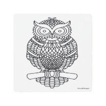 フクロウ(白) – 金属プリント