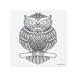 フクロウ（白） – 金属プリント メタルプリント