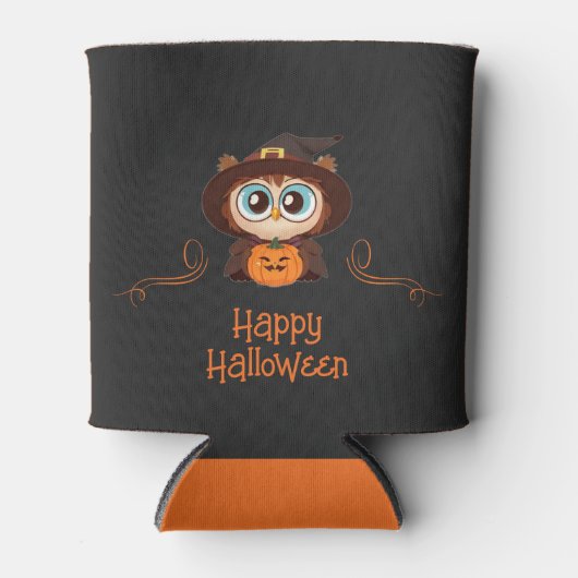 フクロウ/秋/秋/ハロウィーン/カボチャ 缶クーラー (正面)