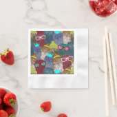 フクロウ 縁ありカクテルナプキン (インサイチュ)