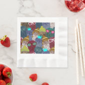 フクロウ 縁ありランチョンナプキン (インサイチュ)