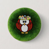 フクロウ 缶バッジ (正面)