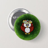 フクロウ 缶バッジ (正面&裏面)