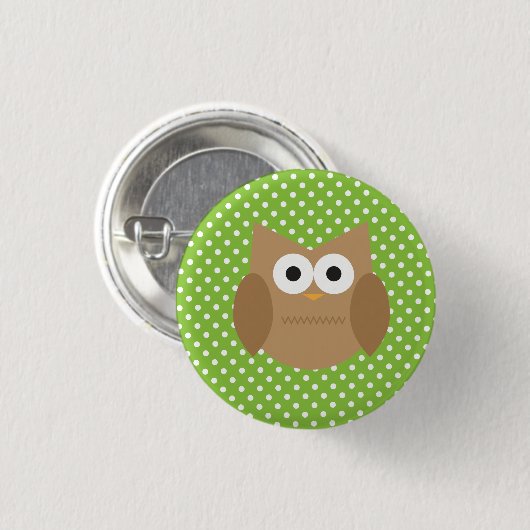 フクロウ 缶バッジ (正面&裏面)