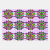 フクロウ、蝶、トンボ誕生日 ラッピングペーパーシート (正面)