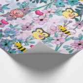 フクロウ、豚、（昆虫）マルハナバチ包装紙 ラッピングペーパー (角)