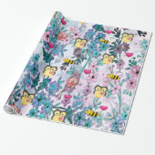 フクロウ、豚、（昆虫）マルハナバチ包装紙 ラッピングペーパー (アンロールド)