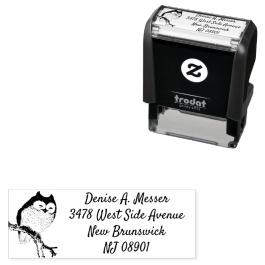 フクロウ 返信先住所 セルフインキングスタンプ (インサイチュ)
