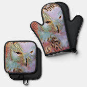 フクロウ 鍋つかみ&鍋敷きセット (正面/裏面)