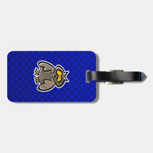 フクロウ;青 ラゲッジタグ (裏面横)