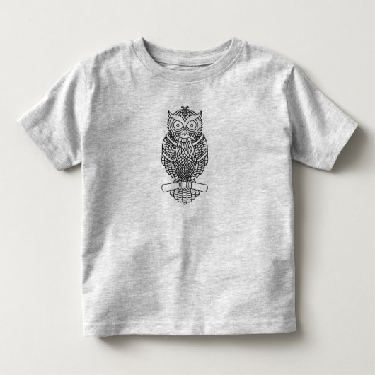 フクロウ（鮮やか） - トドラーTシャツ (正面)