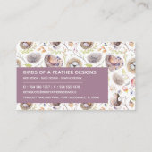 フクロウ、鳥及び卵の自然の名刺 名刺 (裏面)