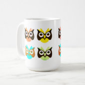 フクロウ、鳥、自然 コーヒーマグカップ (正面左)