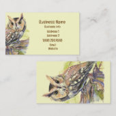 フクロウ，鳥，自然，荒野，環境事業 名刺 (正面/裏面)