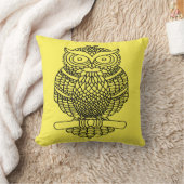 フクロウ（黄色） – 枕 (ブランケット)