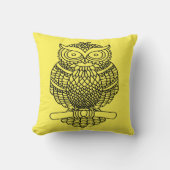 フクロウ（黄色） – 枕 (正面)