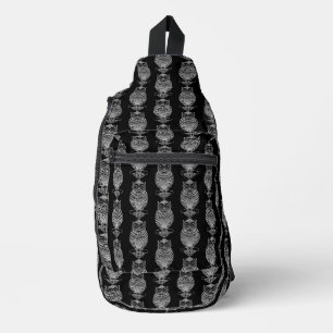 フクロウ(黒)-ショルダーバッグ スリングバッグ