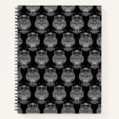 フクロウ（黒） – ノートブック (正面)