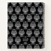 フクロウ（黒） – ノートブック (裏面)