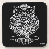 フクロウ（黒） – プラスチックコースター コースター (正面)