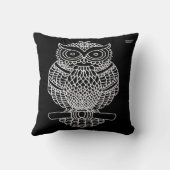 フクロウ（黒） – 枕 (裏面)