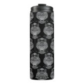 フクロウ（黒） – 熱タンブラー タンブラー (正面)