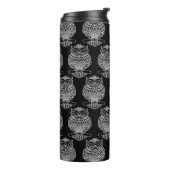 フクロウ（黒） – 熱タンブラー タンブラー (回転左)