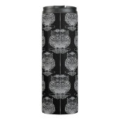 フクロウ（黒） – 熱タンブラー タンブラー (裏面)