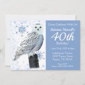 フクロウ 40歳の誕生日パーティー 招待状 (正面)