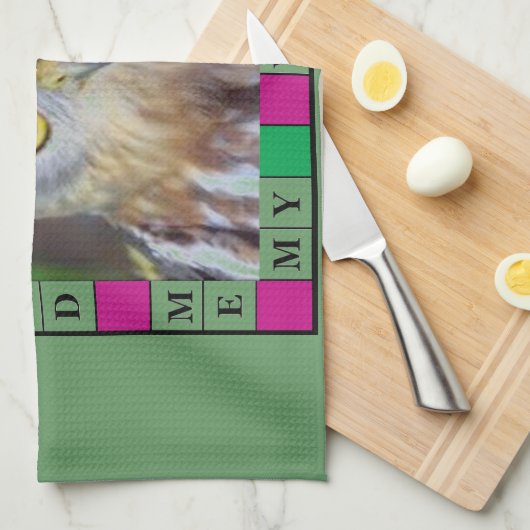 フクロウalishush キッチンタオル (四つ折り)