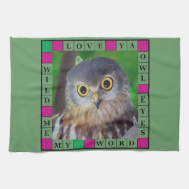 フクロウalishush キッチンタオル