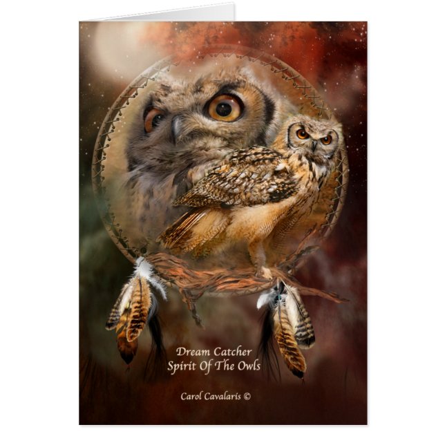 フクロウArtCardの夢のキャッチャーのシリーズ精神 (正面)