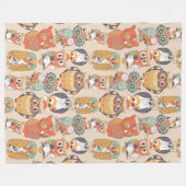 フクロウBeコレクションフリースブランケット フリースブランケット (正面(横))