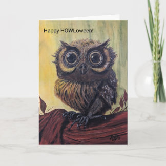 フクロウHalloween Stndrd, 5" x 7"折り畳みグリーティングカード カード