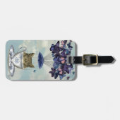 フクロウinティーカップ2 ラゲッジタグ (正面横)