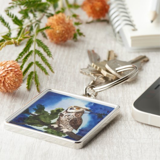 フクロウKeychain キーホルダー (側面)